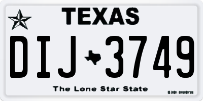 TX license plate DIJ3749