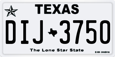TX license plate DIJ3750