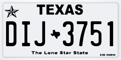 TX license plate DIJ3751