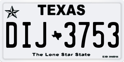 TX license plate DIJ3753