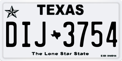 TX license plate DIJ3754