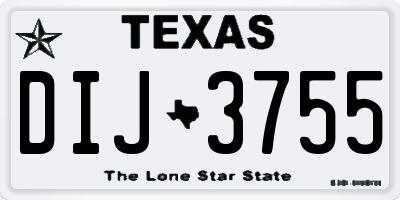 TX license plate DIJ3755