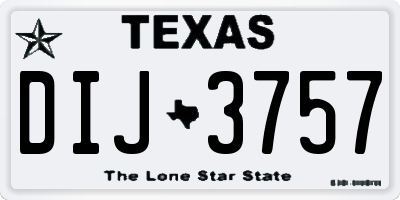 TX license plate DIJ3757