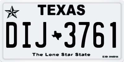 TX license plate DIJ3761