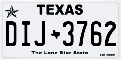 TX license plate DIJ3762