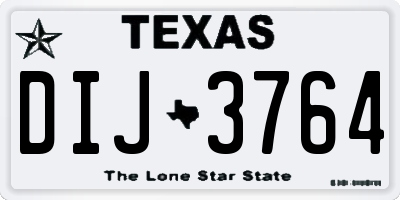 TX license plate DIJ3764