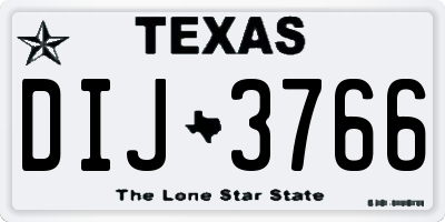 TX license plate DIJ3766