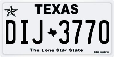 TX license plate DIJ3770