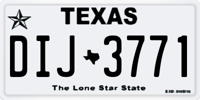 TX license plate DIJ3771