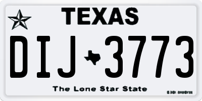 TX license plate DIJ3773