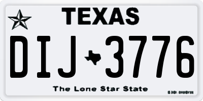 TX license plate DIJ3776