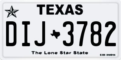 TX license plate DIJ3782