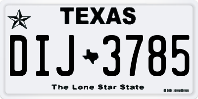 TX license plate DIJ3785