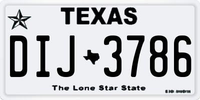 TX license plate DIJ3786