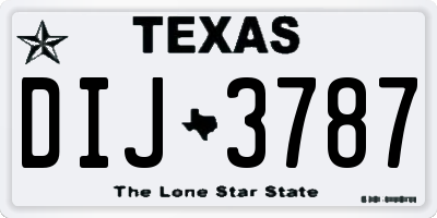 TX license plate DIJ3787
