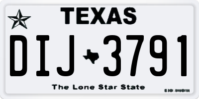 TX license plate DIJ3791