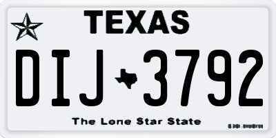 TX license plate DIJ3792