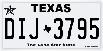 TX license plate DIJ3795