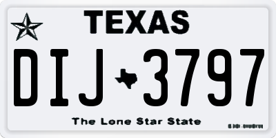 TX license plate DIJ3797