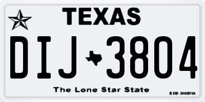TX license plate DIJ3804