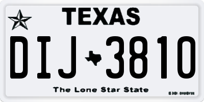 TX license plate DIJ3810