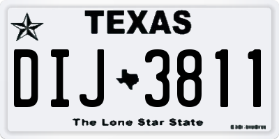 TX license plate DIJ3811