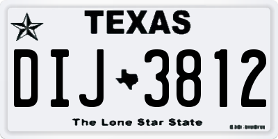 TX license plate DIJ3812