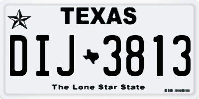 TX license plate DIJ3813