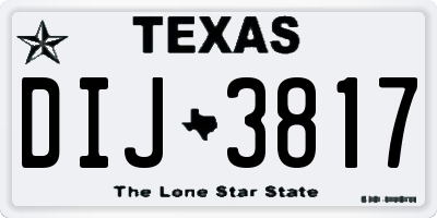 TX license plate DIJ3817