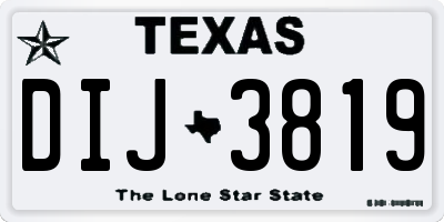 TX license plate DIJ3819