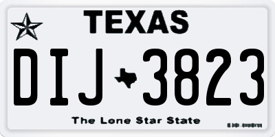 TX license plate DIJ3823