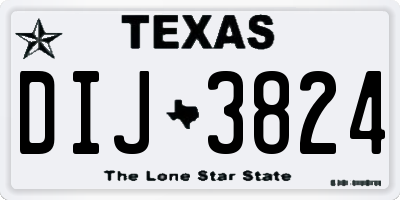 TX license plate DIJ3824