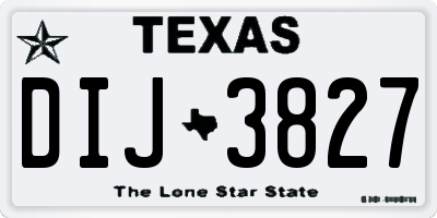 TX license plate DIJ3827