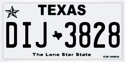 TX license plate DIJ3828