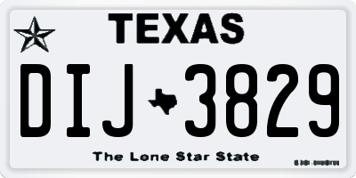 TX license plate DIJ3829
