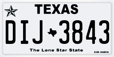 TX license plate DIJ3843