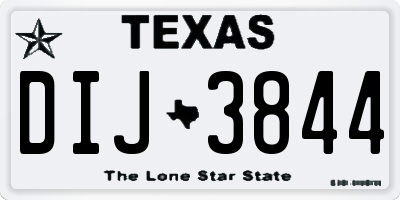 TX license plate DIJ3844