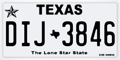 TX license plate DIJ3846