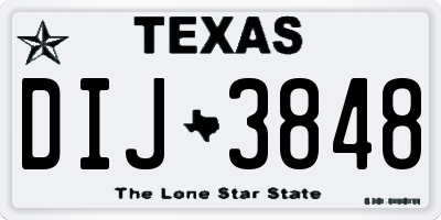 TX license plate DIJ3848