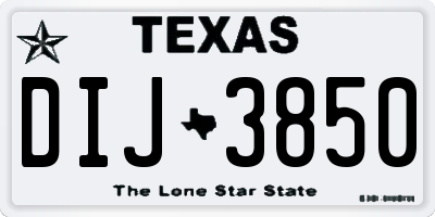 TX license plate DIJ3850