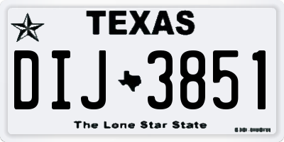 TX license plate DIJ3851