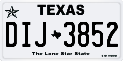TX license plate DIJ3852