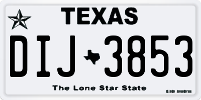 TX license plate DIJ3853