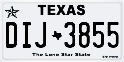 TX license plate DIJ3855