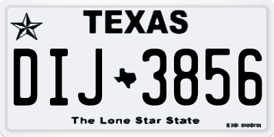 TX license plate DIJ3856