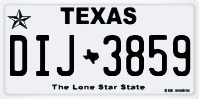 TX license plate DIJ3859