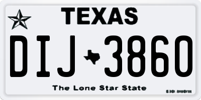 TX license plate DIJ3860