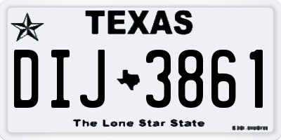 TX license plate DIJ3861
