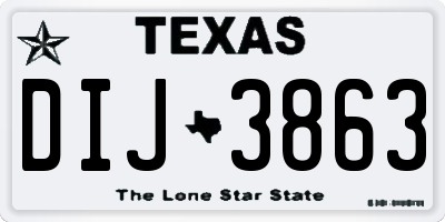 TX license plate DIJ3863