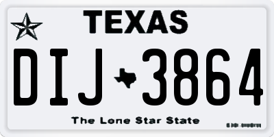 TX license plate DIJ3864